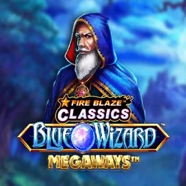 Fire Blaze Blue Wizard Megaways logo by Rarestone Gaming LuckyFruits Casino